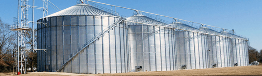 Agricultural Grain tanks insulated with spray foam